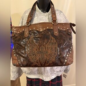 Blazin Roxx Brown Embossed Shoulder Bag